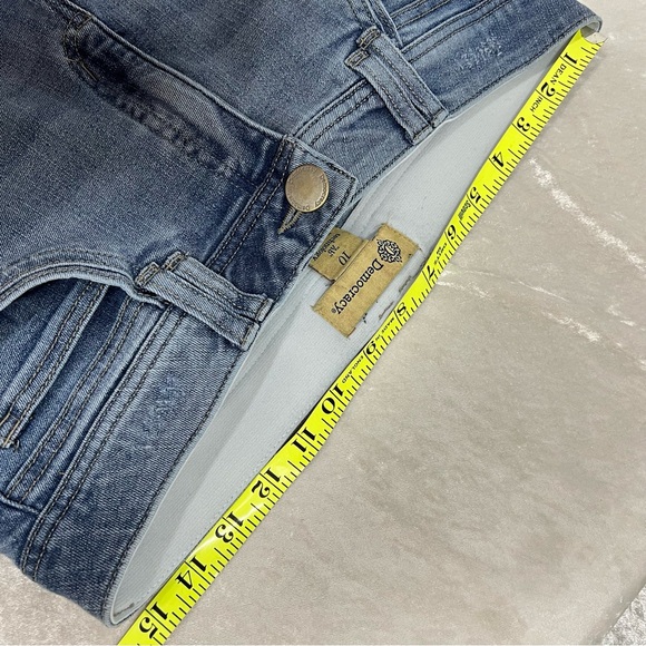 DEMOCRACY "AB" Technology size 10 Womens Raw Hem Blue Denim distressed Jeans - Picture 10 of 16